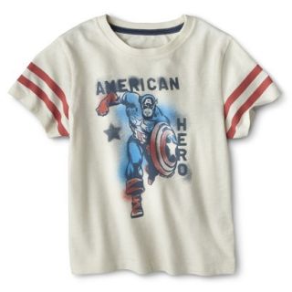 Captain America Infant Toddler Boys Short Sleeve Tee   Cove Point Cream 4T
