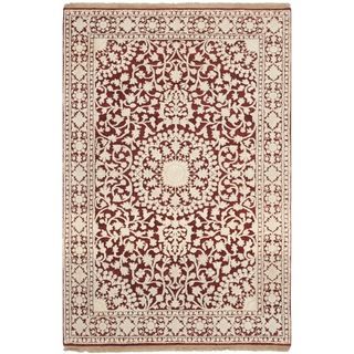 Safavieh Hand knotted Ganges River Red/ Ivory Wool Rug (4 X 6)