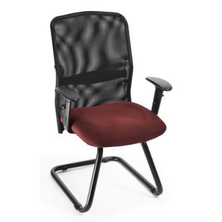 OFM AirFlo Mesh Guest / Reception Chair with Padded Arms 612 81 Color Burgundy
