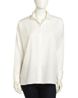 Oversized French Cuff Shirt, White