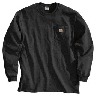 Carhartt Workwear Long Sleeve Pocket T Shirt   Black, 4XL, Big Style, Model#