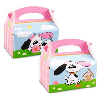 Playful Puppy Pink Empty Favor Boxes