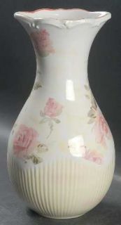 Pfaltzgraff Victoria Park Tall Pitcher/Vase, Fine China Dinnerware   Cream, Pink