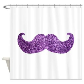  Purple Bling Mustache (Faux Glitter) Shower Curtai  Use code FREECART at Checkout
