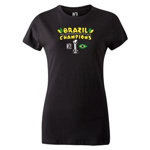 Brazil FIFA Confederations Cup 2013 Champions Womens T Shirt (Black)