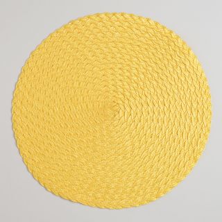 Solar Yellow Round Braided Placemats, Set of 4   World Market