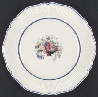 Royal Doulton Tazza Dinner Plate, Fine China Dinnerware   Floral Center,Blue Ban