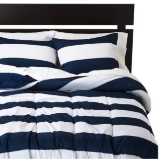 Room Essentials Rugby Comforter   Blue/White (Twin)