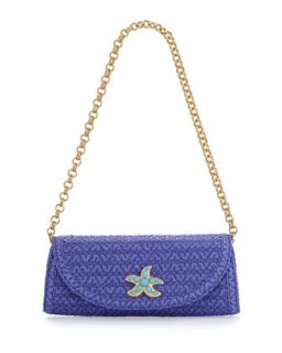 Paradise Woven Clutch, Lilac
