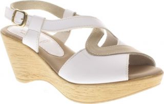 Womens Spring Step Nita   White/Beige Leather Casual Shoes