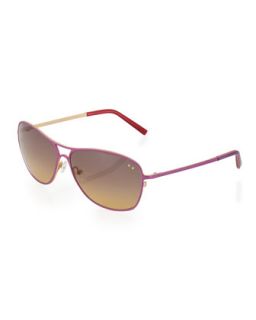 Cecile Matte Wire Aviator Sunglasses, Lavender