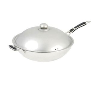 Adcraft Induction Wok w/ Cover, Stainless