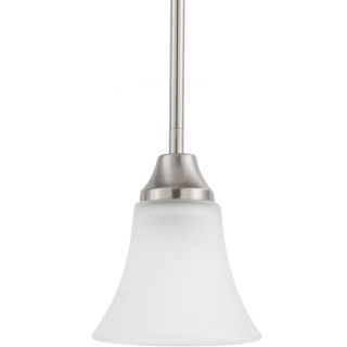 Holman Indoor One light Brushed nickel Mini pendant With Satin Etched Glass