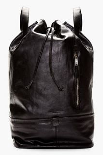 Tiger Of Sweden Black Leather Aitoeri Backpack