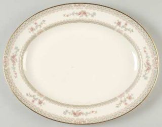 Minton Legacy (Pink Flowers) 13 Oval Serving Platter, Fine China Dinnerware   C