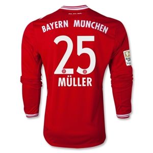 adidas Bayern Munich 13/14 MULLER LS Home Soccer Jersey
