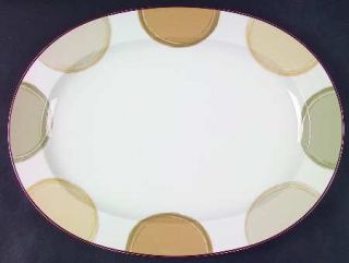 Noritake Mocha Java 14 Oval Serving Platter, Fine China Dinnerware   Green,Brow