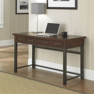 Cabin Creek Executive Desk (ChestnutMaterials Poplar solids and mahogany veneersFinish Multi step chestnut Dimensions 31 inches high x 54 inches wide x 24 inches deepNumber of drawers/compartments Three (3) Keyboard tray 2.67 inches high x 22 inches 