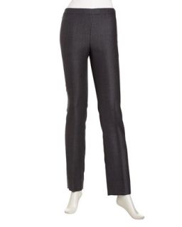 Side Zip Textured Slim Pants, Black