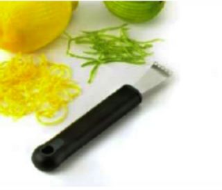 Browne Foodservice Stainless Steel Lemon Zester, Black Handle
