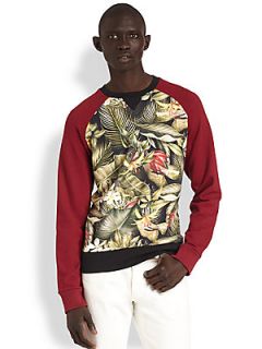 AMI Floral Print Sweatshirt   Color