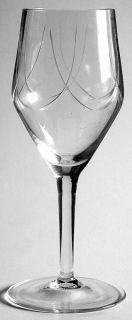 Unknown Crystal Unk7373 Wine Glass   Clear,Gray Cut Swag Lines,No Trim
