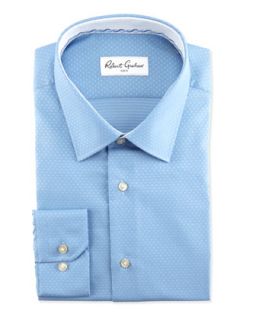 Clark Marquise Dotted Jacquard Sport Shirt, Sky