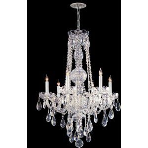 Crystorama Lighting CRY 1106 CH CL MWP Traditional Crystal Chandelier Hand Polis