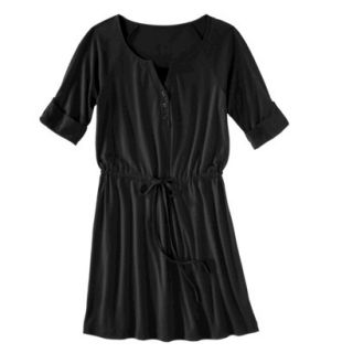 Merona Womens Knit Henley Dress   Black   L