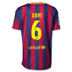 Nike Barcelona 13/14 XAVI Youth Home Soccer Jersey