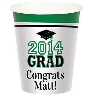 Emerald Green Grad Success Personalized Cups