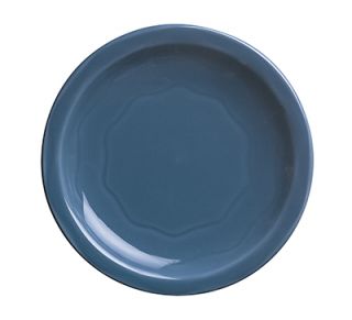 Syracuse China Plate w/ Cantina Carved Pattern & Shape, Flint Body, 11.38 in, Blueberry