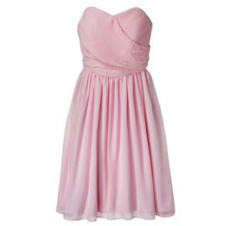 TEVOLIO Womens Plus Size Chiffon Strapless Pleated Dress   Pink Lemonade   26W