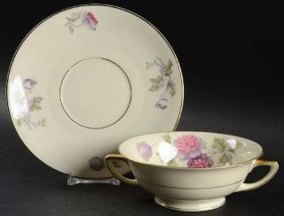 Heinrich   H&C 11898 Footed Cream Soup Bowl & Saucer Set, Fine China Dinnerware