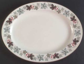 Royal Doulton Camelot 16 Oval Serving Platter, Fine China Dinnerware   Blue,Bro