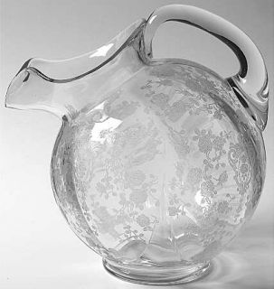 Cambridge Rose Point Clear Ball Jug   Stem 3121,Clear,Etched