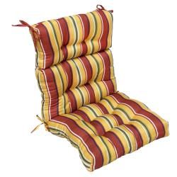 Outdoor Mayan Stripe High Back Chair Cushion (Mayan stripe (red/green/blue/yellow)Materials 100 percent polyesterFill Poly fill material uses 100 percent recycled post consumer plastic bottlesClosure Sewn seamWeather resistantUV protectionCare instruct