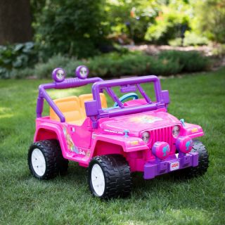 Fisher Price Barbie Jammin Jeep Wrangler Battery Powered Riding Toy Multicolor