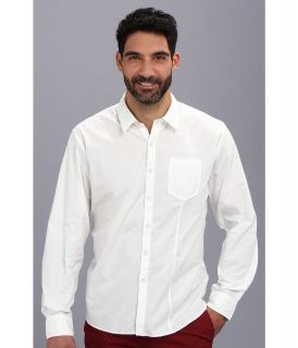 Arnold Zimberg Single Pocket Button Down Mens Long Sleeve Button Up (White)