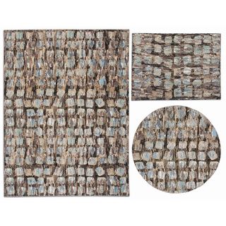 Tilted Squares Collection Beige Rug 3pc Set By Nourison (311 X 53) (53 X 53 Round) (710 X 106)