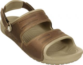 Mens Crocs Yukon Two Strap Sandal   Khaki/Espresso Sandals