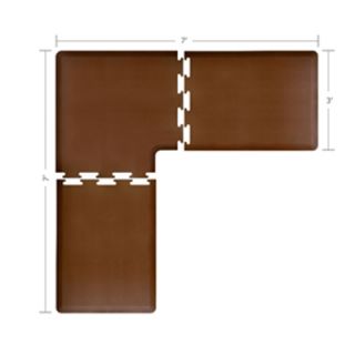 Wellness Mats L Series Puzzle Piece Collection w/ Non Slip Top & Bottom, 7x7x3 ft, Brown