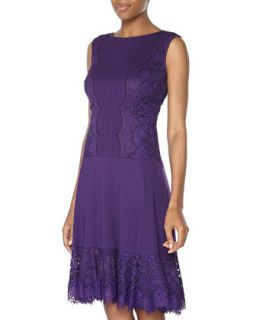 Lace Fit And Flare Cocktail Dress, Deep Amethyst