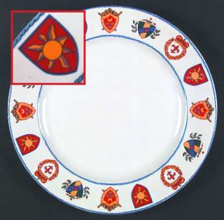 Vitromaster Oxford Dinner Plate, Fine China Dinnerware   Heraldic Shields On Rim