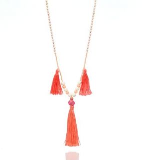 Beach Towel Aerie Three Tassel Necklace, Womens One Size