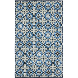 Safavieh Four Seasons Stain Resistant Hand hooked Blue Rug (5 X 8)