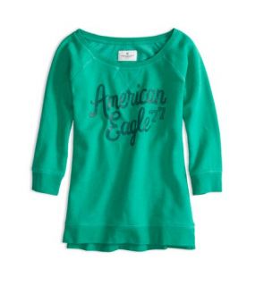 Emerald AEO Factory Signature Crew Sweatshirt, Womens XXS