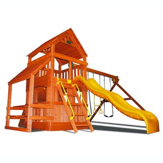 Kidwise Superior Play Systems Original Fort Hangout Wooden Swing Set