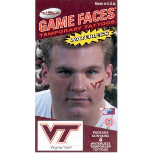 Virginia Tech Hokies Waterless Game Face Tattoo