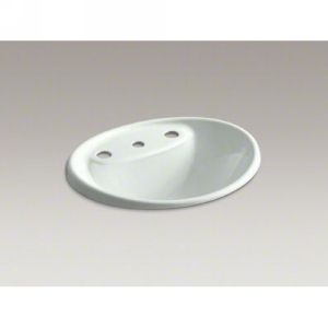 Kohler K 2839 8 FF Tides Tides® Drop In Bathroom Sink with 8 Widespread Faucet